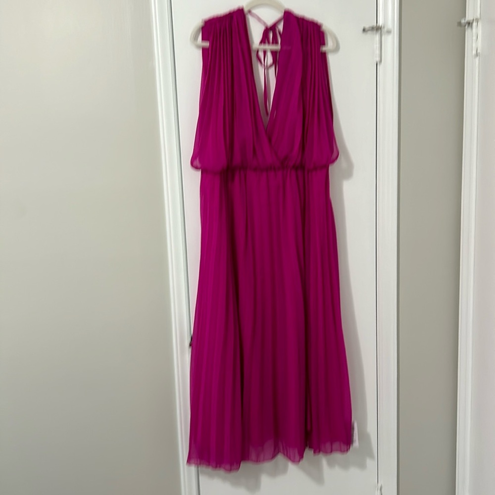 Pleated dress with slip insert